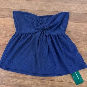 NWT SHEIN EZwear blue cropped blouse shirt top size XS
 b76